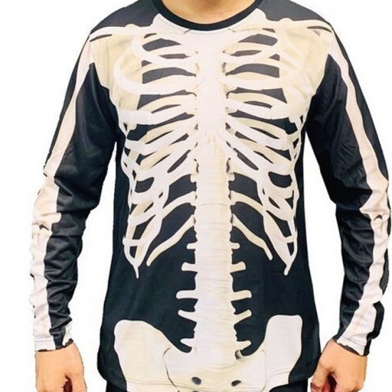 Halloween costume skeleton Polyester Unisex longsleeve shirt Halloween costume skeleton Polyester Unisex longsleeve shirt