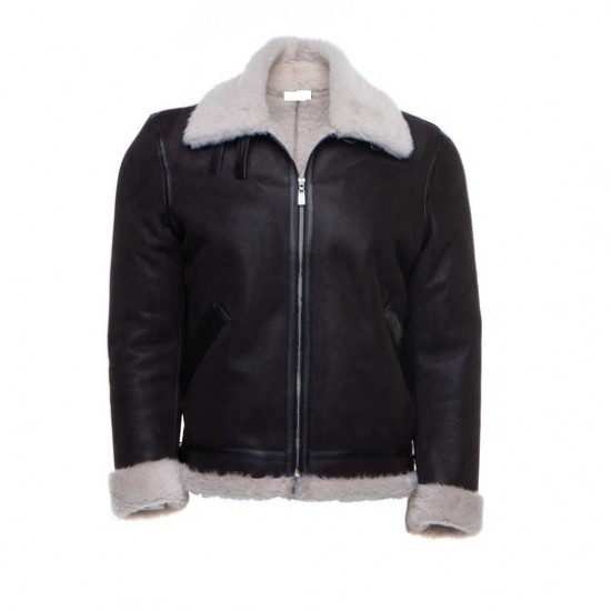 Hampton's Classic Brown B-3 Bomber Aviator Shearling Jacket