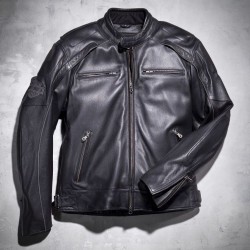 Men's Harley Davidson Reflective Willie G Skull Leather Jacket                  