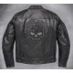 Men's Harley Davidson Reflective Willie G Skull Leather Jacket