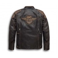 Harley Davidson Triple Vent System Brown Leather Jacket