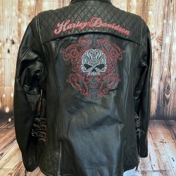 Harley Davidson Women Willie G Skull Leather Jacket