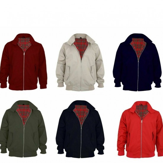 Harrington Jacket Men's Classic Vintage Retro Scooter 1970'S Bomber Trendy Coat Harrington Jacket Men's Classic Vintage Retro Scooter 1970'S Bomber Trendy Coat