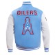 Houston Oilers Retro Classic Blue Varsity Jacket Houston Oilers Retro Classic Blue Varsity Jacket
