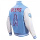 Houston Oilers Retro Classic Blue Varsity Jacket Houston Oilers Retro Classic Blue Varsity Jacket