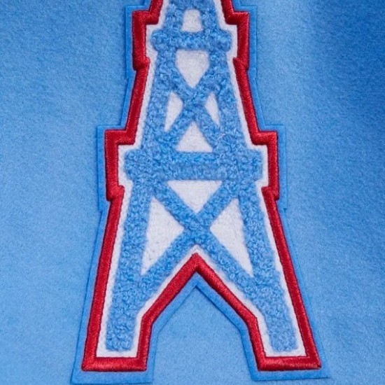 Houston Oilers Retro Classic Blue Varsity Jacket Houston Oilers Retro Classic Blue Varsity Jacket