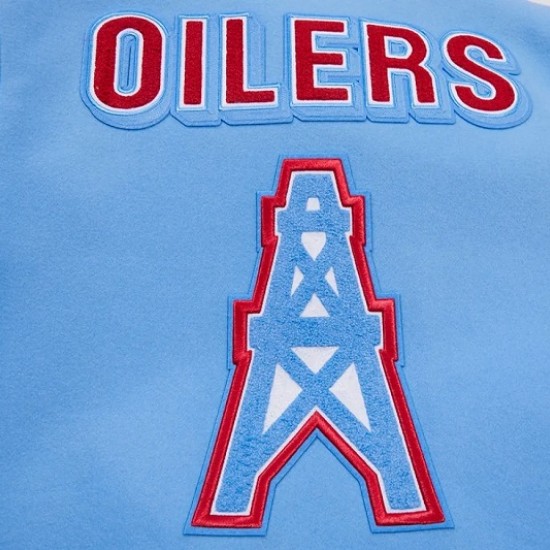Houston Oilers Retro Classic Blue Varsity Jacket Houston Oilers Retro Classic Blue Varsity Jacket