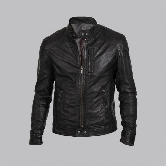 Hunt Black Biker Leather Jacket Hunt Black Biker Leather Jacket