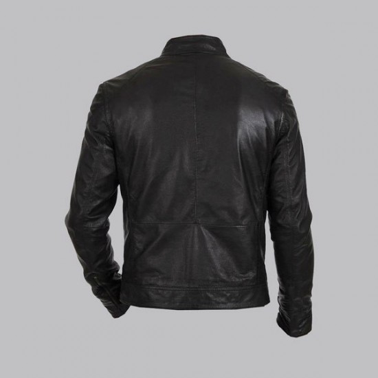 Hunt Black Biker Leather Jacket Hunt Black Biker Leather Jacket
