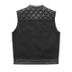 Hunt Club Leather Builder Black Double Diamond Quilted Motorcycle Stinger Biker Vest