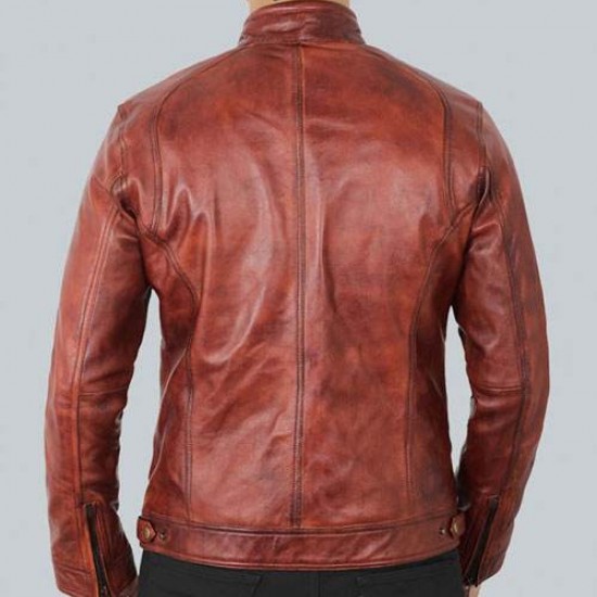 Idaho Mens Brown Leather Moto Jacket Idaho Mens Brown Leather Moto Jacket