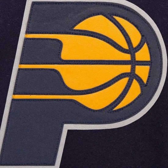 Indiana Pacers Navy and White Varsity Jacket Indiana Pacers Navy and White Varsity Jacket