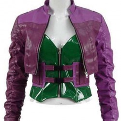 Injustice 2 Harley Quinn Purple Leather Jacket