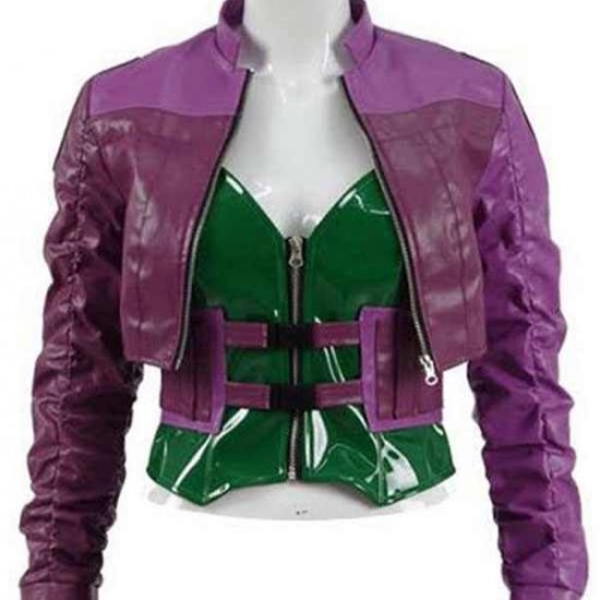 Injustice 2 Harley Quinn Purple Leather Jacket
