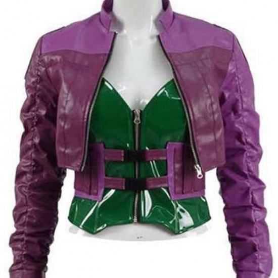 Injustice 2 Harley Quinn Purple Leather Jacket