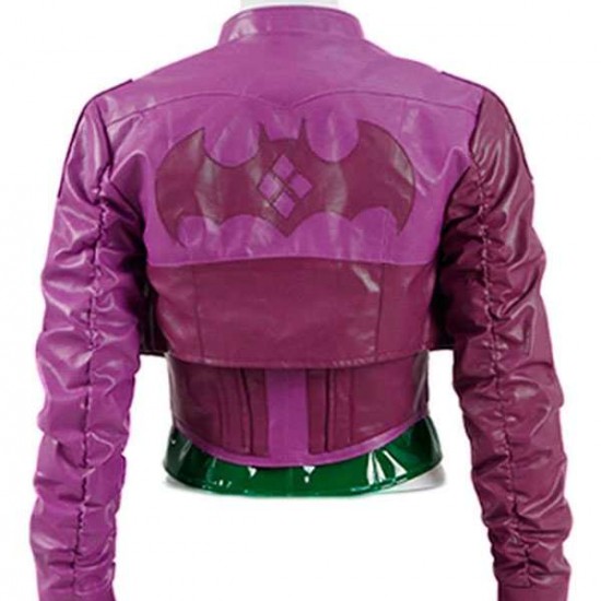 Injustice 2 Harley Quinn Purple Leather Jacket