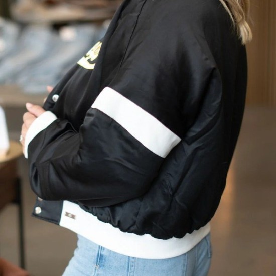 Iowa Hawkeyes Gameday Varsity Black Satin Jacket
