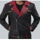 Jimmy Mens Black and Maroon Moto Jacket Jimmy Mens Black and Maroon Moto Jacket