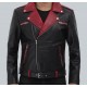 Jimmy Mens Black and Maroon Moto Jacket Jimmy Mens Black and Maroon Moto Jacket