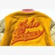 John Geiger Gold and Beige Varsity Jacket John Geiger Gold and Beige Varsity Jacket