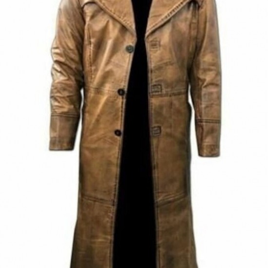 Johnny Depp Trench Leather Brown Coat