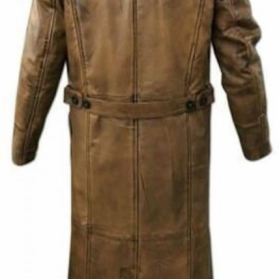 Johnny Depp Trench Leather Brown Coat