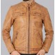 Johnson Quilted Distressed Camel Leather Jacket Mens Johnson Quilted Distressed Camel Leather Jacket Mens