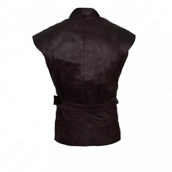 Joshua Sasse Galavant Brown Leather Vest        