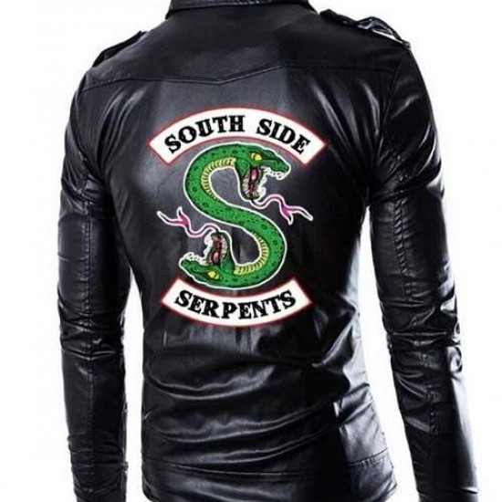 Jughead's South Side Serpents Riverdale Snake Poison Leather Costume Cosplay Jacket With Vest