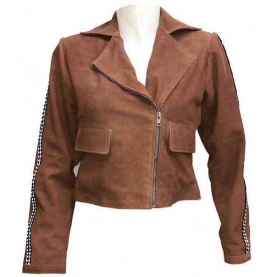 Justice Leauge Gal Gadot Brown Leather Jacket