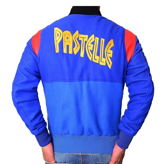 Kanye West Pastelle Blue Varsity Letterman Bomber Jacket