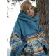 Kelly Reilly Yellowstone Wool Blend Beth Dutton Blue Hooded Coat