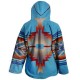 Kelly Reilly Yellowstone Wool Blend Beth Dutton Blue Hooded Coat