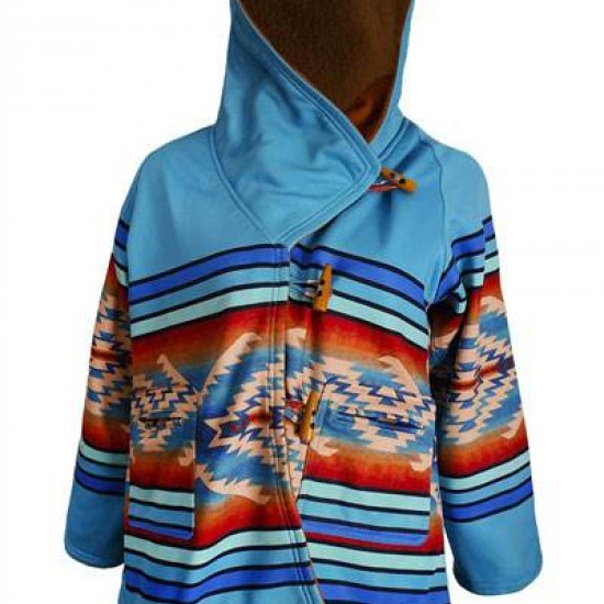 Kelly Reilly Yellowstone Wool Blend Beth Dutton Blue Hooded Coat Kelly Reilly Yellowstone Wool Blend Beth Dutton Blue Hooded Coat