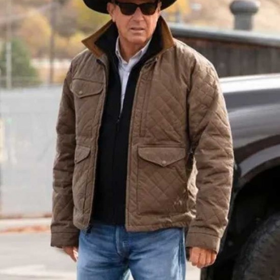 Kevin Costner John Dutton Yellowstone Season 4 Quilted Jacket Kevin Costner John Dutton Yellowstone Season 4 Quilted Jacket