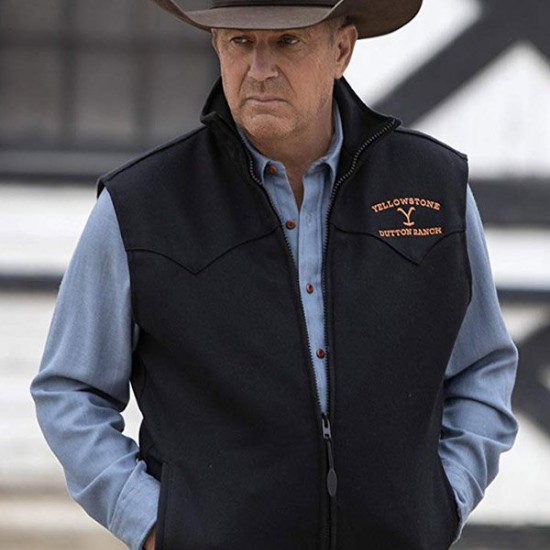 Kevin Costner Yellowstone John Dutton Wool Vest Kevin Costner Yellowstone John Dutton Wool Vest