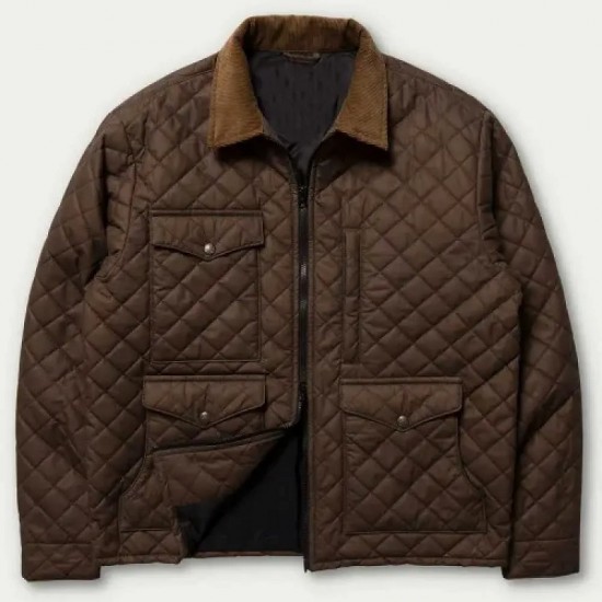 Kevin Costner Yellowstone Season 04 Brown Quilted Jacket Kevin Costner Yellowstone Season 04 Brown Quilted Jacket