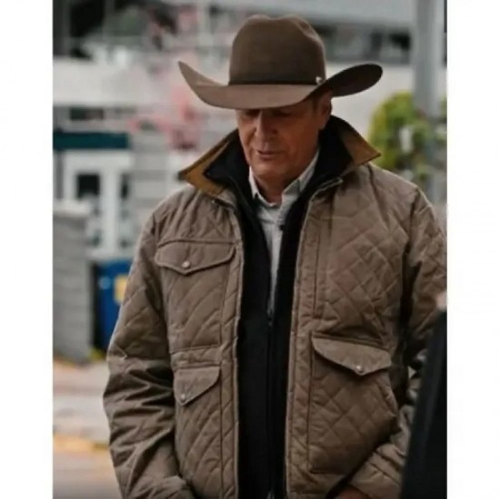 Kevin Costner Yellowstone Season 04 Brown Quilted Jacket Kevin Costner Yellowstone Season 04 Brown Quilted Jacket