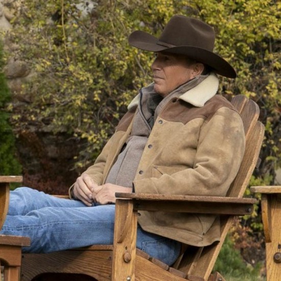 Kevin Costner Yellowstone Series Season 3 Shearling Jacket Kevin Costner Yellowstone Series Season 3 Shearling Jacket