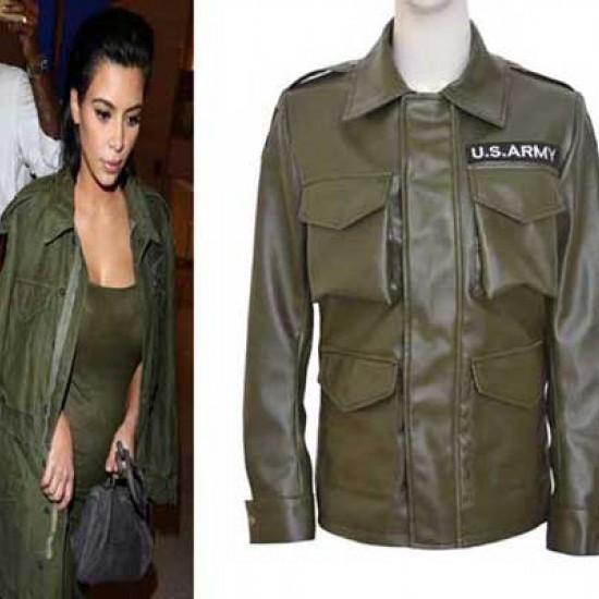 Kim Kardashian Army Green Jacket             