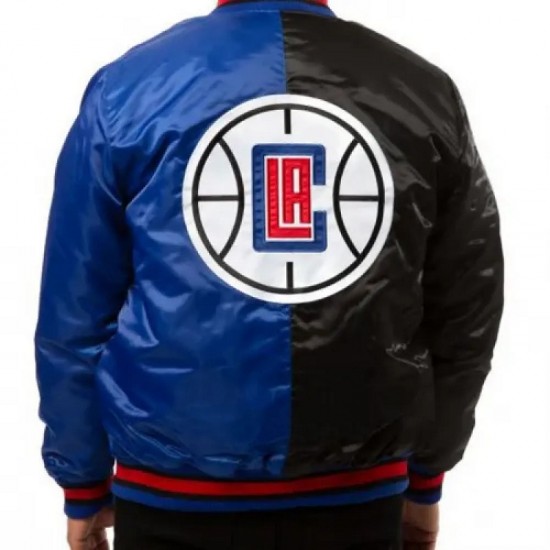 LA Clippers Starter Black Blue Bomber Jacket