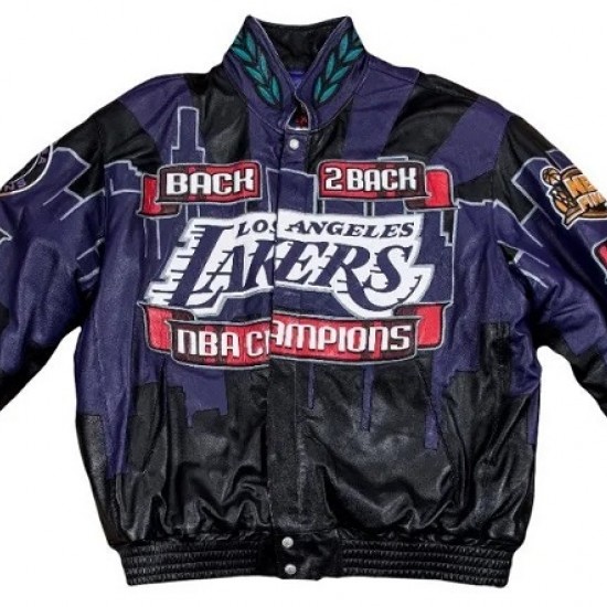 LA Lakers 2001 Back 2 Back Leather Jacket