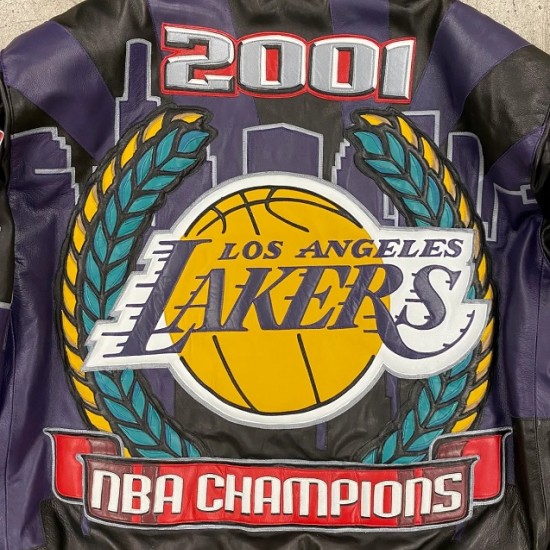 LA Lakers 2001 Back 2 Back Leather Jacket