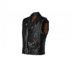 LV Sleeveless Grained Leather Biker Vest