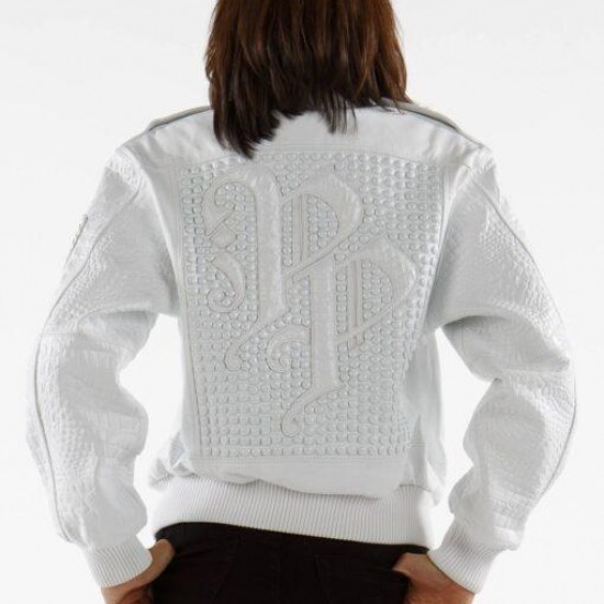 Ladies Pelle Pelle MB Bomber Leather White Jacket Ladies Pelle Pelle MB Bomber Leather White Jacket