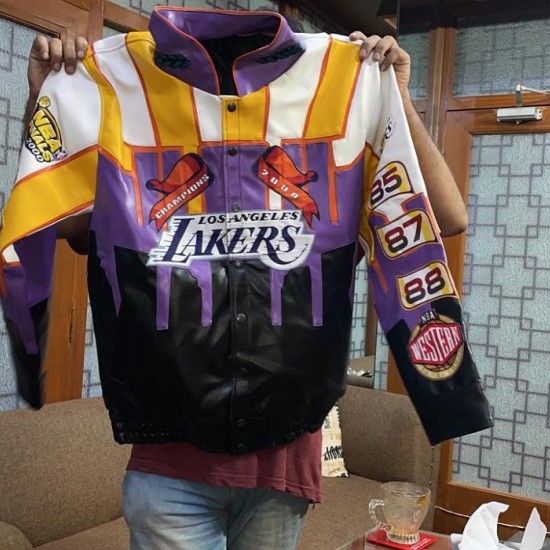 Lakers Los Angeles 2000 Championship Leather Jacket