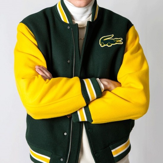 Live Two-Tone Yellow and Green Letterman Jacket