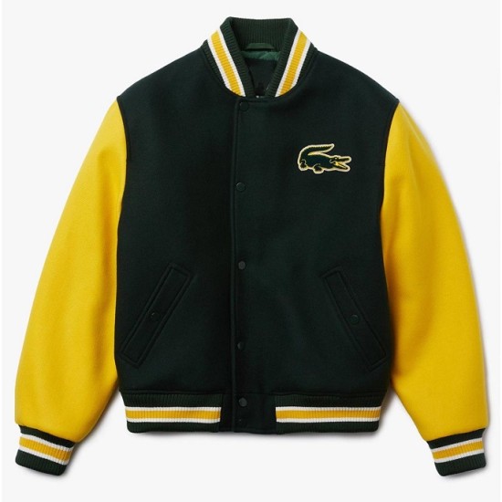Live Two-Tone Yellow and Green Letterman Jacket