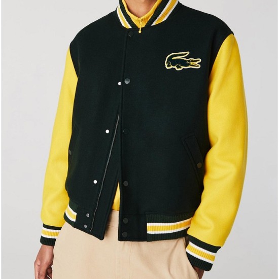 Live Two-Tone Yellow and Green Letterman Jacket
