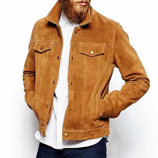 Longmire-Sheriff Men's Brown Suede Leather Jacket Longmire-Sheriff Men's Brown Suede Leather Jacket